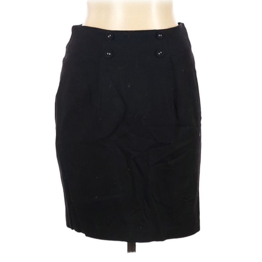 MM Couture by Miss Me Women’s‎ M black wool blend button detail pencil skirt